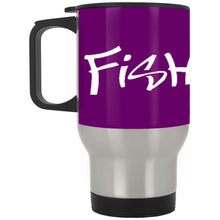 Load image into Gallery viewer, White Logo Fishermon Silver Stainless  Mug
