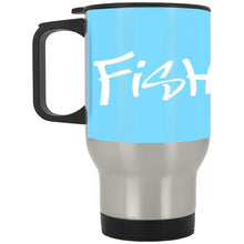 Load image into Gallery viewer, White Logo Fishermon Silver Stainless  Mug
