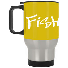 Load image into Gallery viewer, White Logo Fishermon Silver Stainless  Mug
