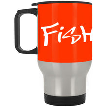 Load image into Gallery viewer, White Logo Fishermon Silver Stainless  Mug
