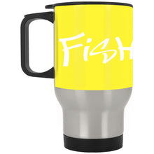 Load image into Gallery viewer, White Logo Fishermon Silver Stainless  Mug
