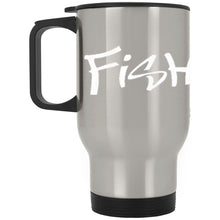 Load image into Gallery viewer, White Logo Fishermon Silver Stainless  Mug
