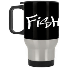 Load image into Gallery viewer, White Logo Fishermon Silver Stainless  Mug
