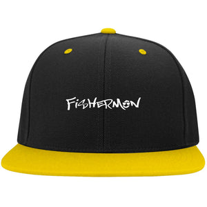 Fishermon Flat Bill High-Profile Snapback Hat